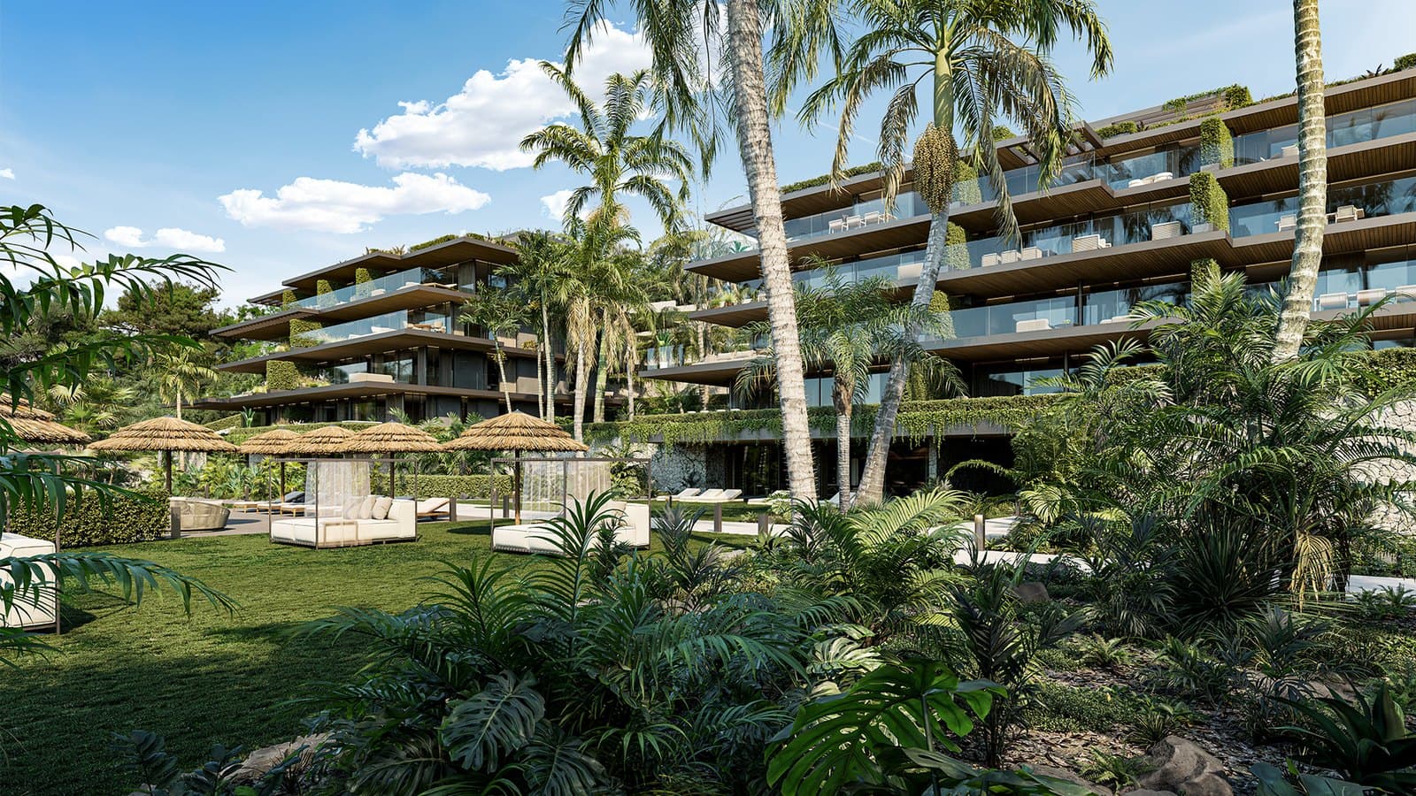 Visualisation of the gardens and terraces between the two blocks
