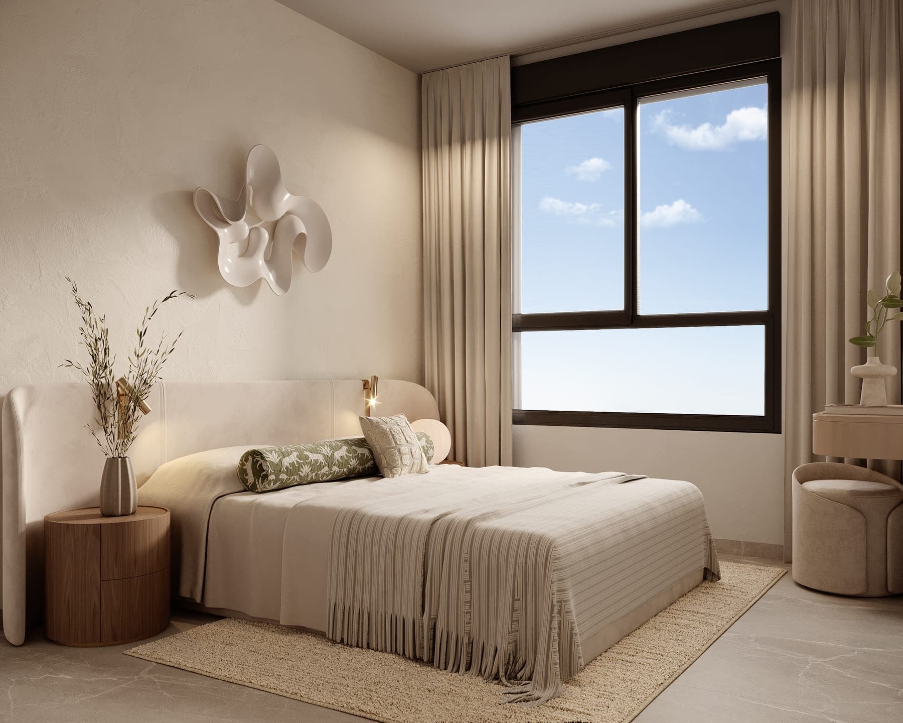 Bedroom in a show apartment