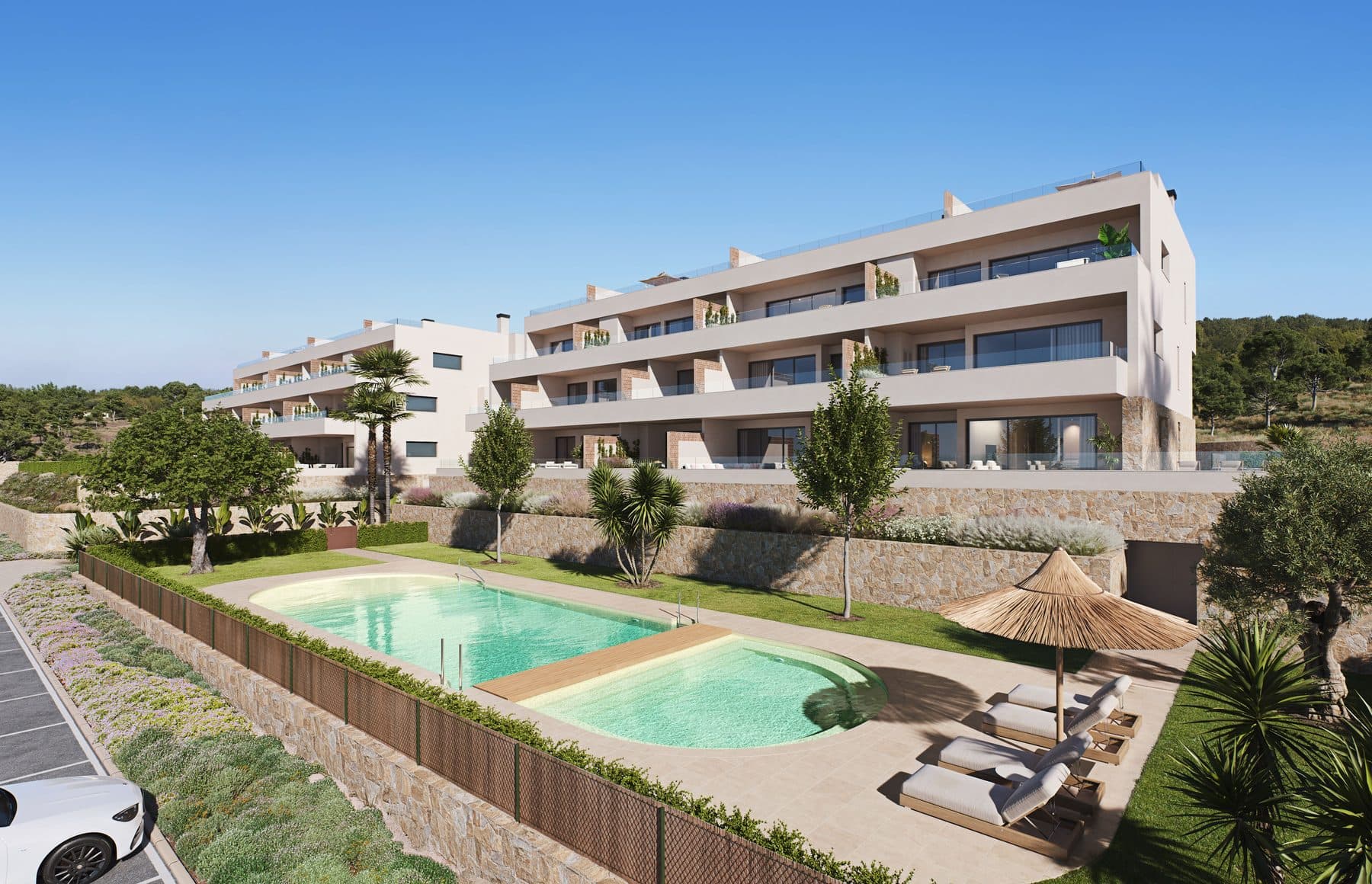 Dva bloky Citrus Apartments s bazény a zahradami
