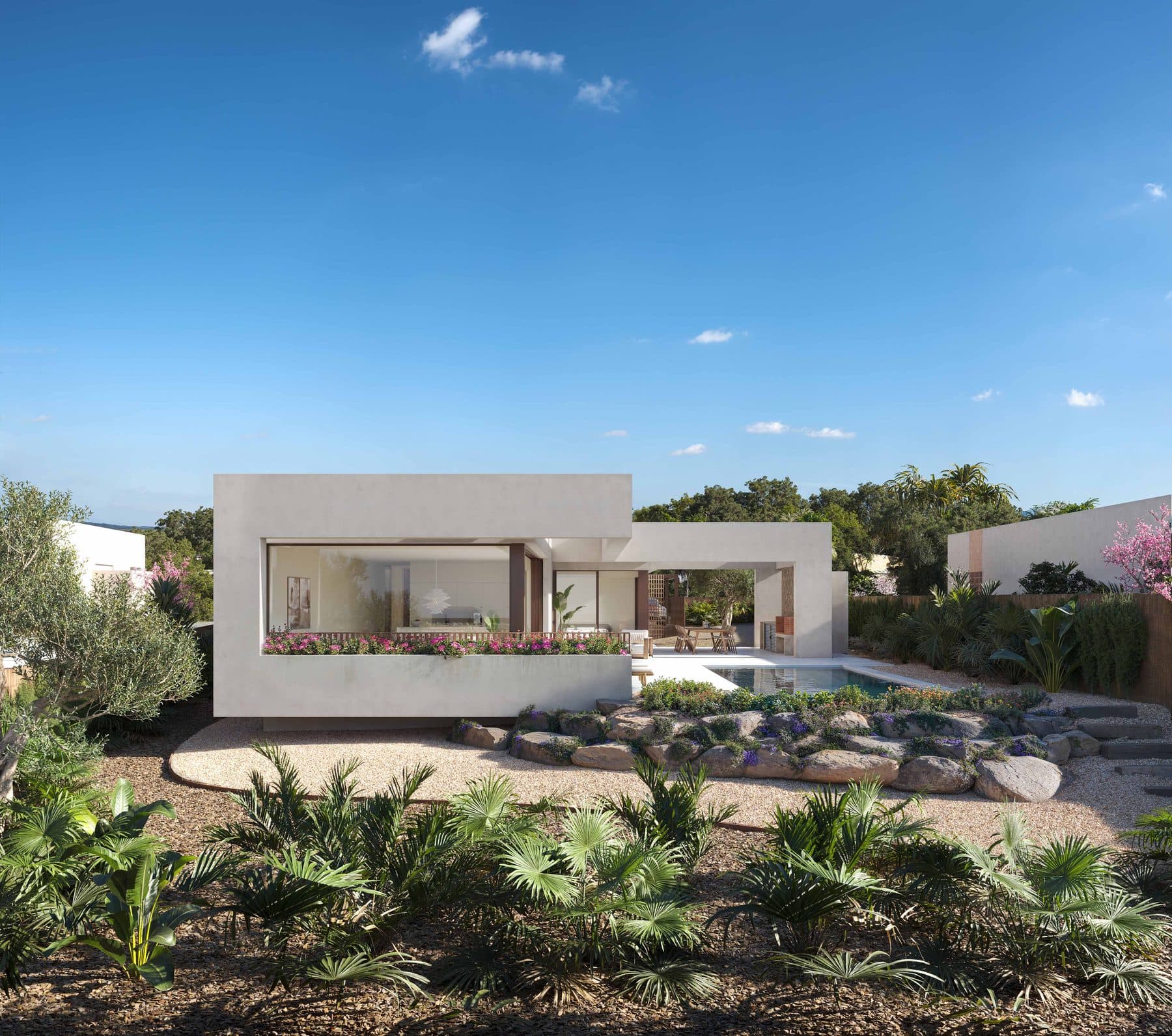 A Lima villa of the second model, with a Mediterranean garden