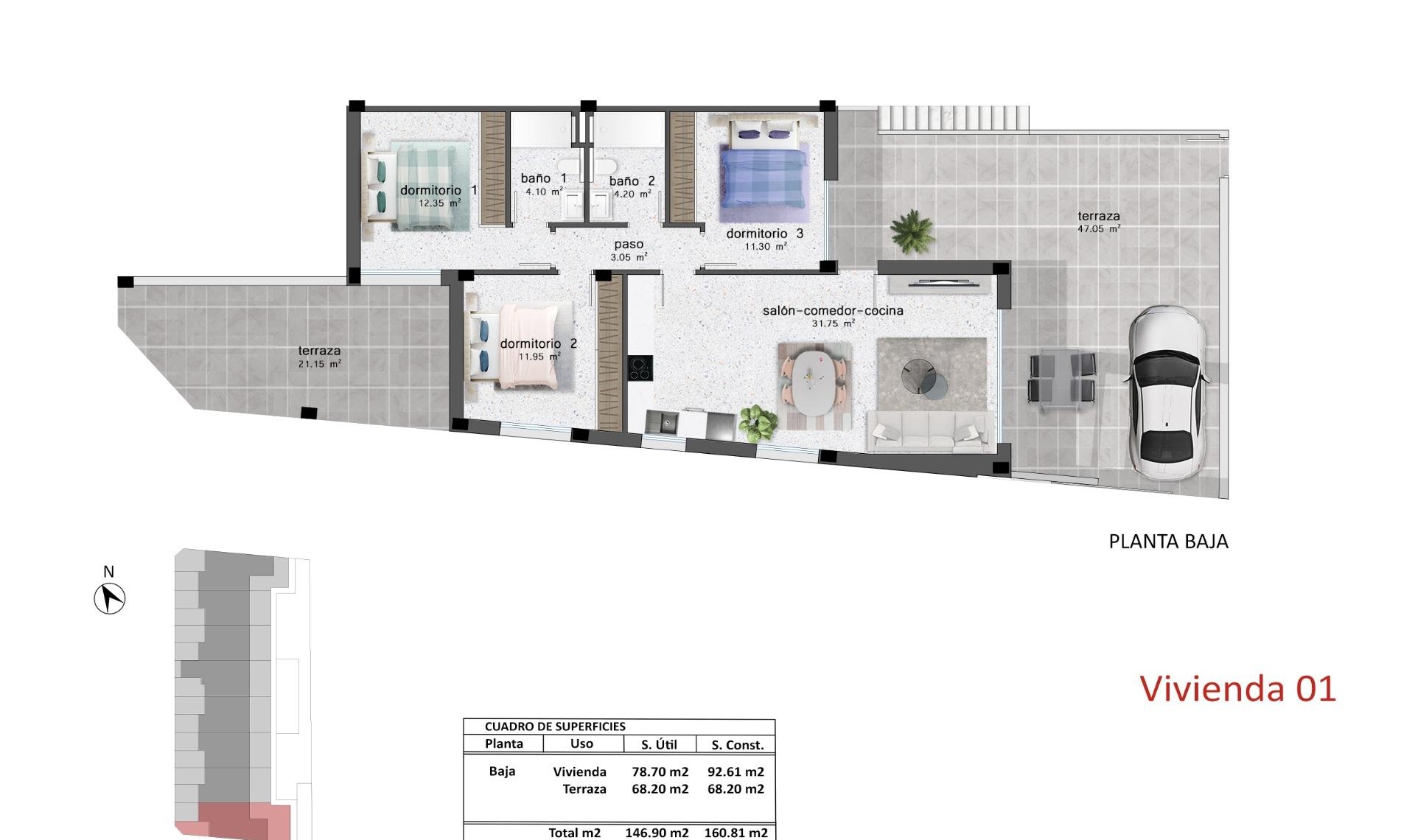 New Build - Bungalow -
Pilar de la Horadada - pueblo