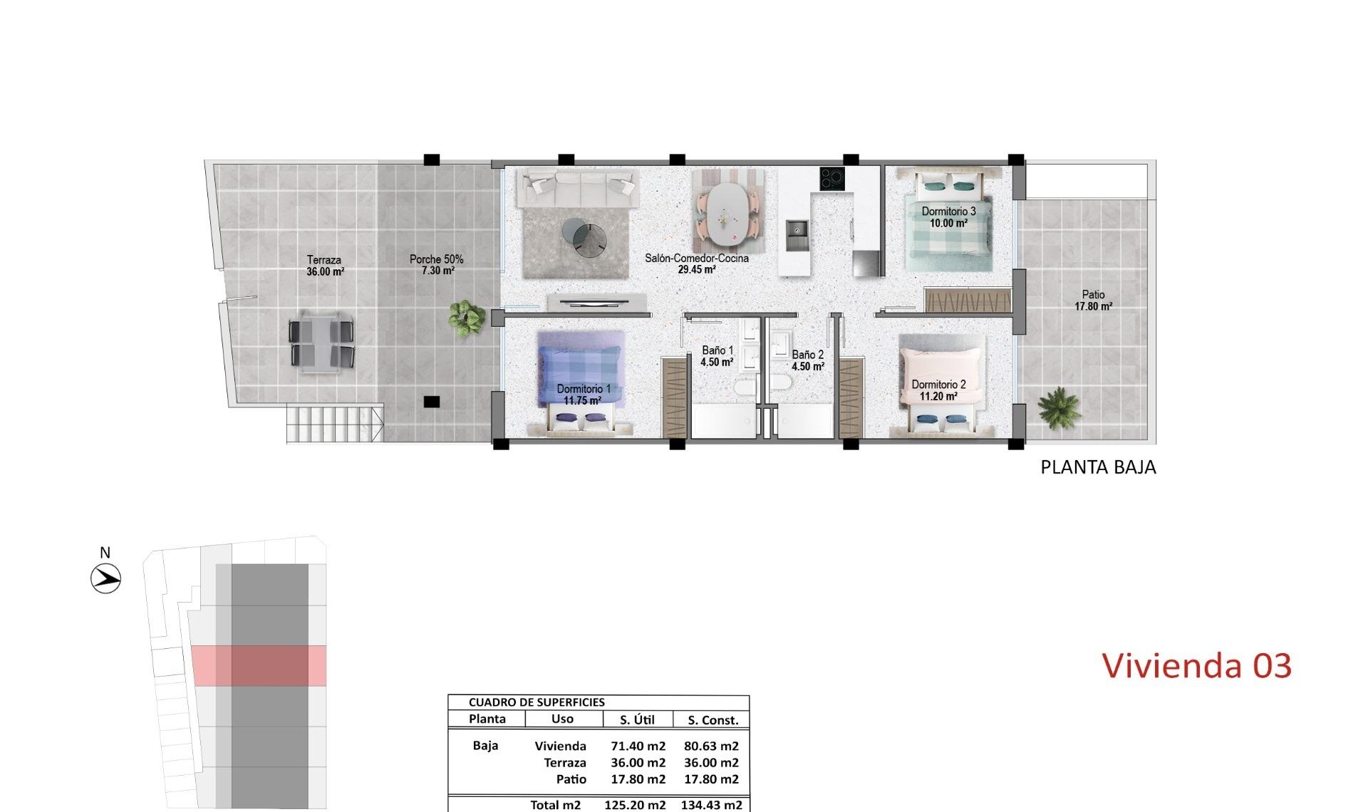 New Build - Bungalow -
Pilar de la Horadada - pueblo